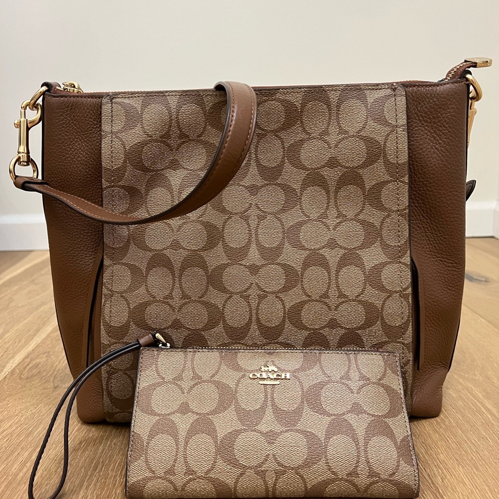 Coach cross body messenger bag and wallet/wristlet